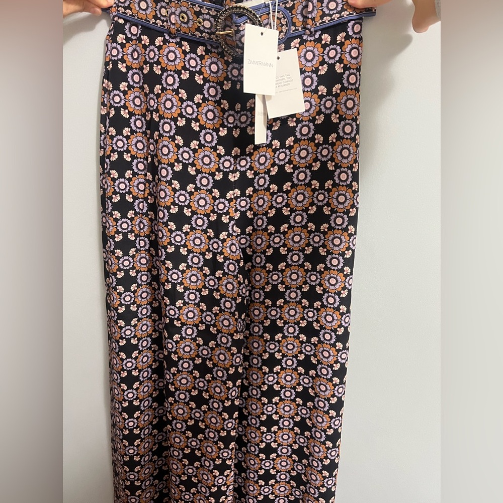 Zimmermann flowy pants with belt